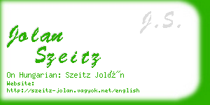 jolan szeitz business card